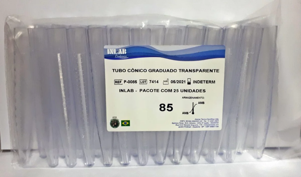 Tubo Cônico para Centrífuga Graduado Transparente Diâmetro: 1,5cm - Imagem Alternativa