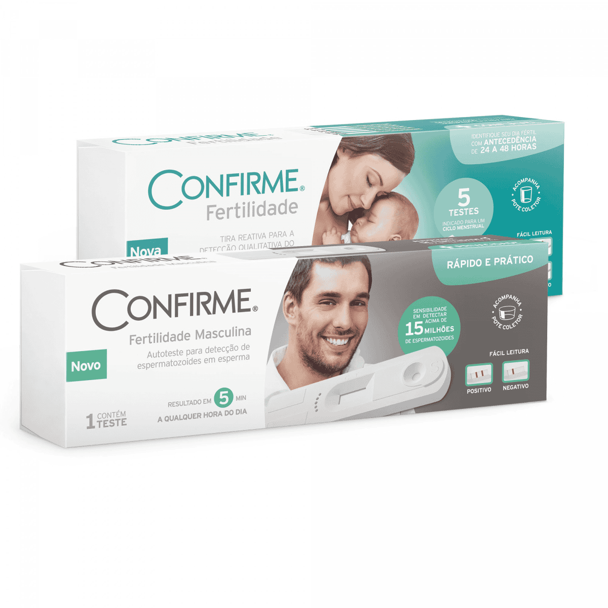 Kit Teste de Fertilidade Masculina + Teste de Fertilidade Feminina com 5 testes