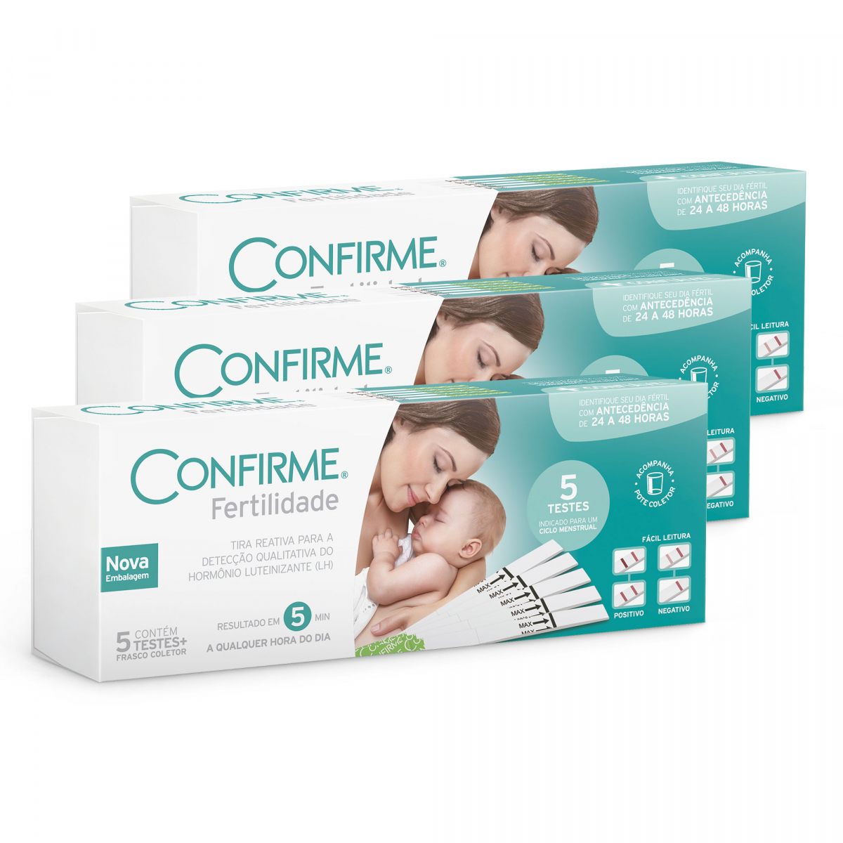 Kit com 3 Confirme Fertilidade com 5 testes