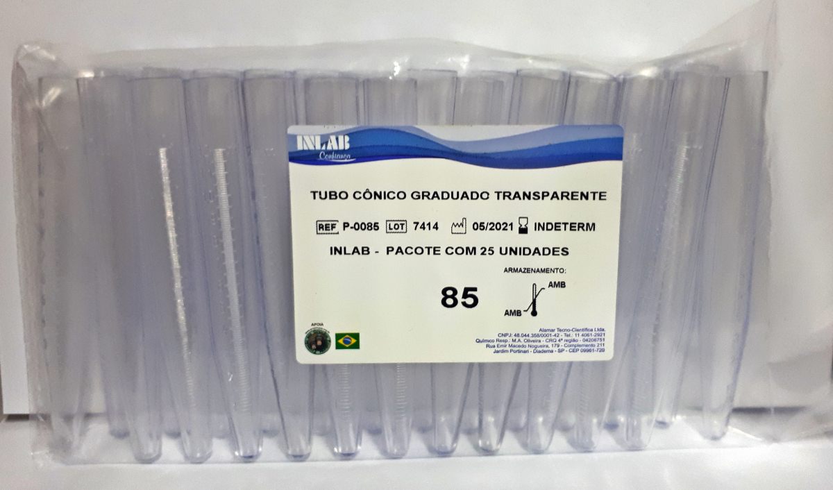 Tubo Cônico para Centrífuga Graduado Transparente Diâmetro: 1,5cm - Imagem 2