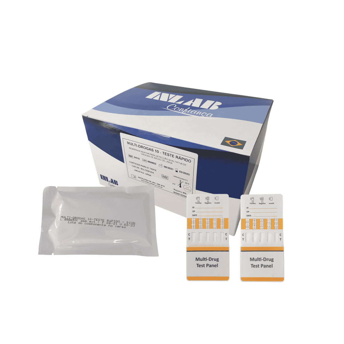 Kit Teste Multidrogas 10 com 25 testes