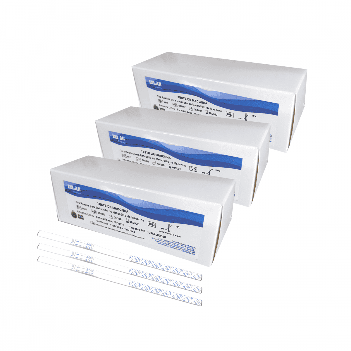 Kit com 3 Teste de Maconha com 35 testes