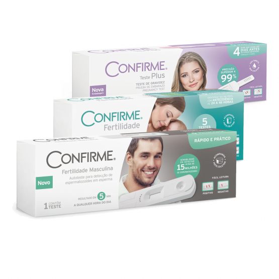 Kit Teste de Fertilidade Masculina + Teste de Fertilidade Feminina + Gravidez Plus